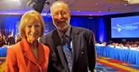 Dr. Carl Van Horn with Judy Woodruff of PBS NewsHour. Photo by Kathy Krepcio.