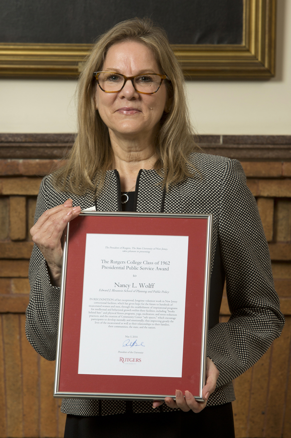 The Rutgers College Class of 1962 Presidential Public Service Award - Nancy L. Wolff, Edward J. Bloustein School of Planning and Public Policy - New Brunswick. Rutgers University 2015-2016 Faculty Awards presented May 5, 2016, at Winants Hall on the Olde Queens Campus in New Brunswick, NJ. Jody Somers / J Somers Photography LLC / www.JSomersPhotography.com