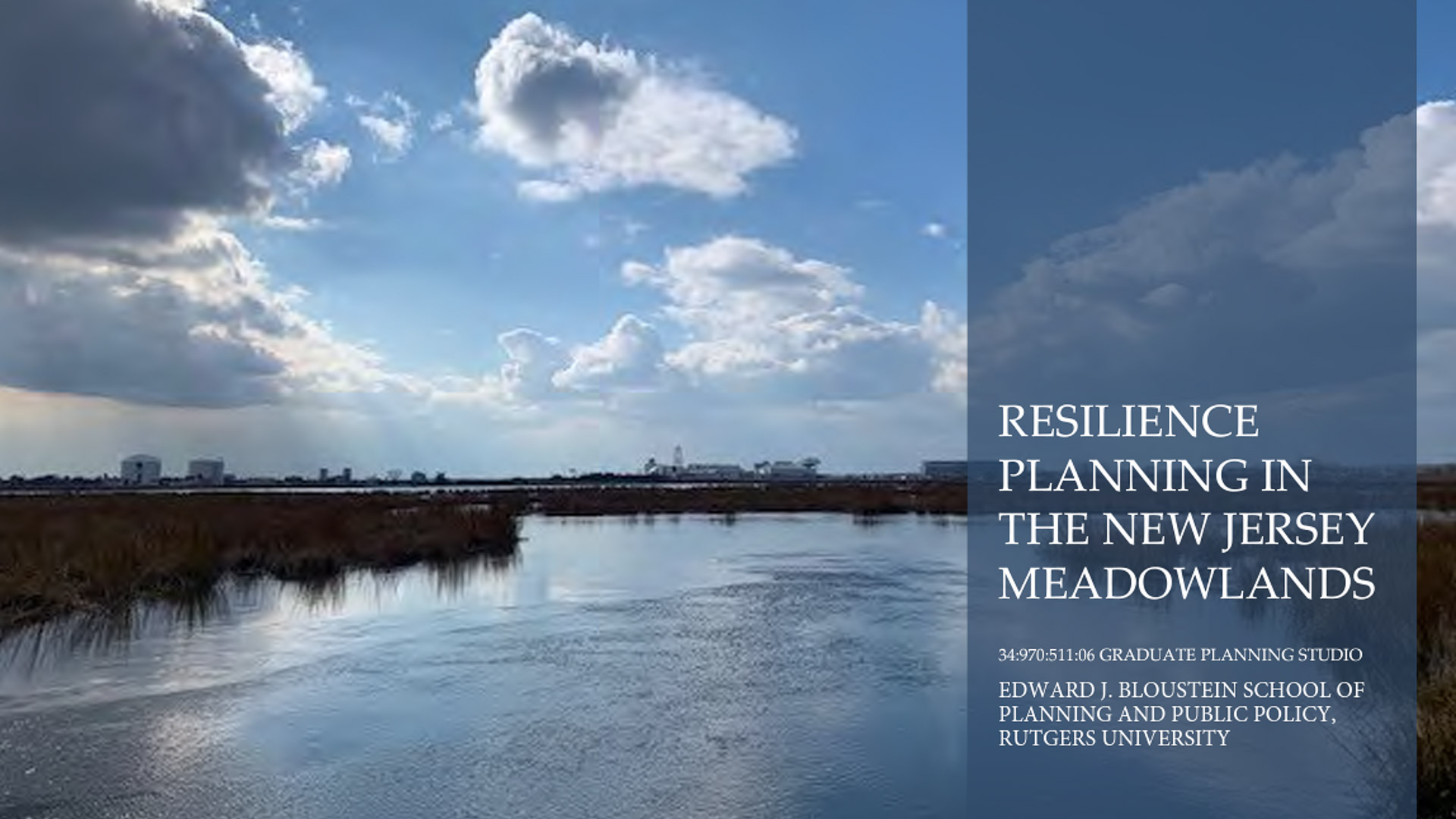 Resilience Planning in the New Jersey Meadowlands- Resilience Planning in the New Jersey Meadowlands-