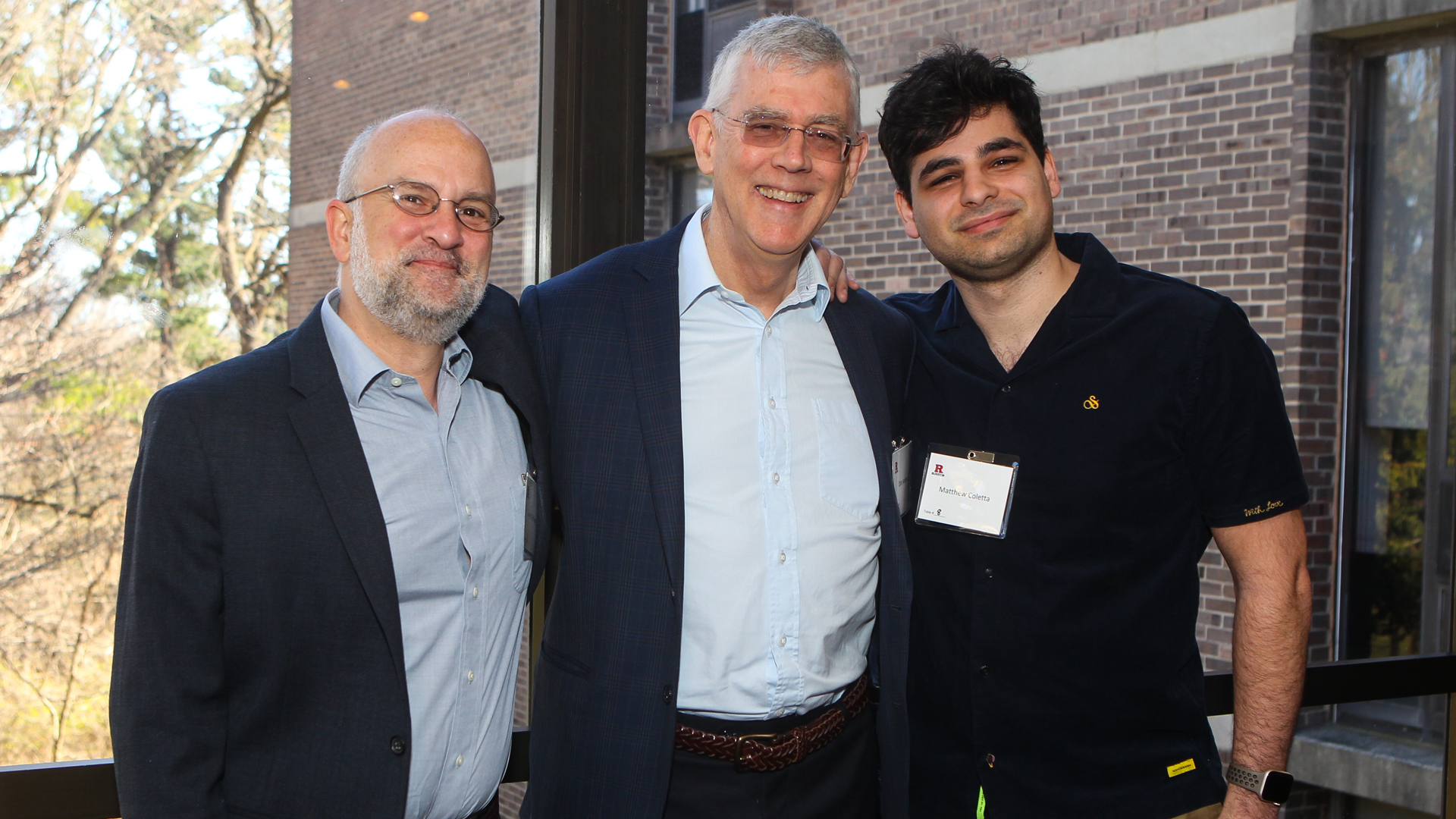 James DeFilippis, Clint Andrews, and Matthew Coletta at the 2023 Bloustein Scholarship Brunch James DeFilippis, Clint Andrews, and Matthew Coletta at the 2023 Bloustein Scholarship Brunch